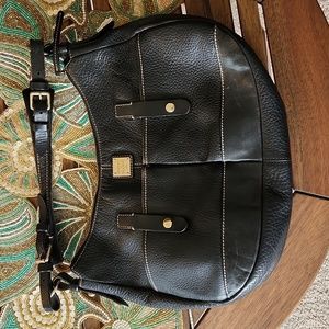 Dooney and Bourke Shoulder Bag/Satchel. Black Pebble Leather.